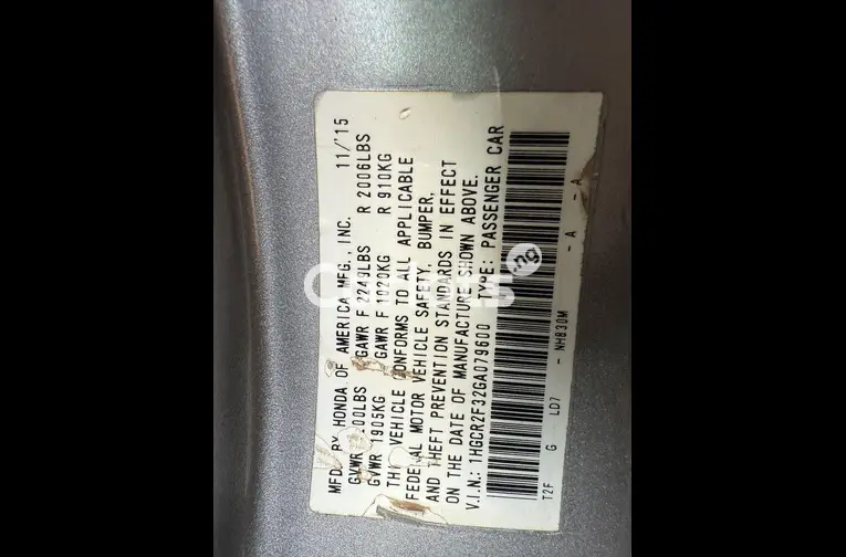 Distress sale clean Honda accord 2016 model for sale in Garki, FCT - thumbnail 2