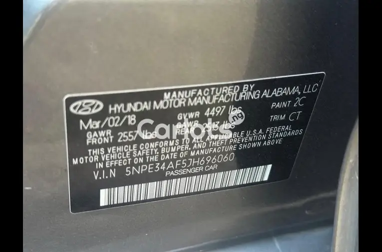 HYUNDAI SONATA 2018 - 3/5