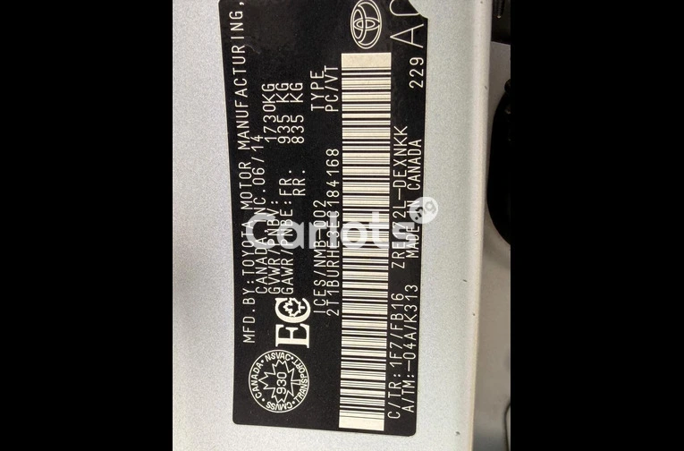 TOYOTA COROLLA LE 2014 - 4/7