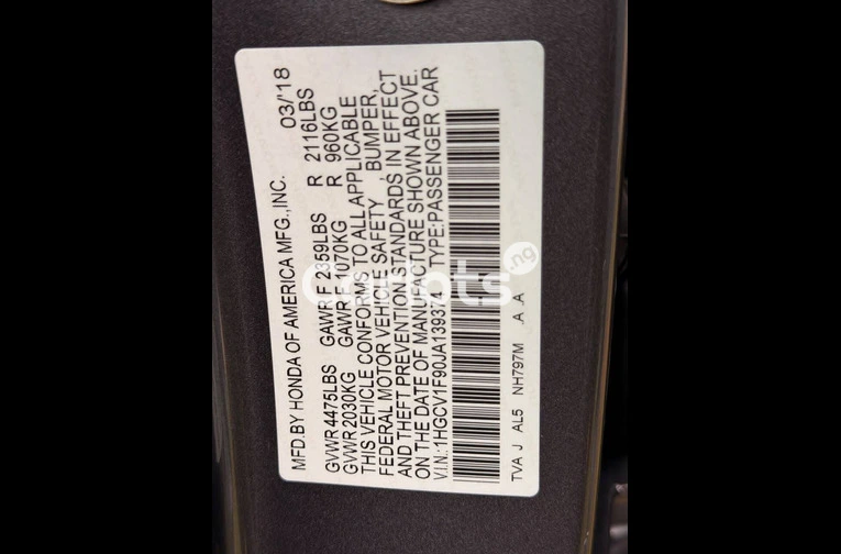 2018 HONDA ACCORD TOURING for sale in Garki, FCT - thumbnail 4