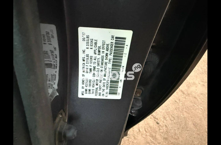 Nigerian Used 2017 Honda Accord Sport Belgium Standard for sale in Wuse, FCT - photo 4 of 7